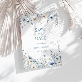 Dusty Blue Watercolor-Wildblumen Save the Date Einladung