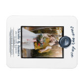 Dusty Blue Wax Siegel Foto Wedding Save the Date Magnet (Horizontal)