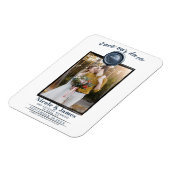 Dusty Blue Wax Siegel Foto Wedding Save the Date Magnet (Linke Seite)