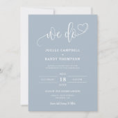 Dusty Blue We Do Boho Wedding QR Code Arch Foto Einladung (Vorderseite)