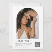 Dusty Blue We Do Boho Wedding QR Code Arch Foto Einladung (Rückseite)