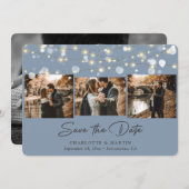 Dusty Blue Wedding 4 Foto Save the Date (Vorne/Hinten)