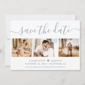 Dusty Blue Wedding 4 Foto Save The Date (Vorderseite)