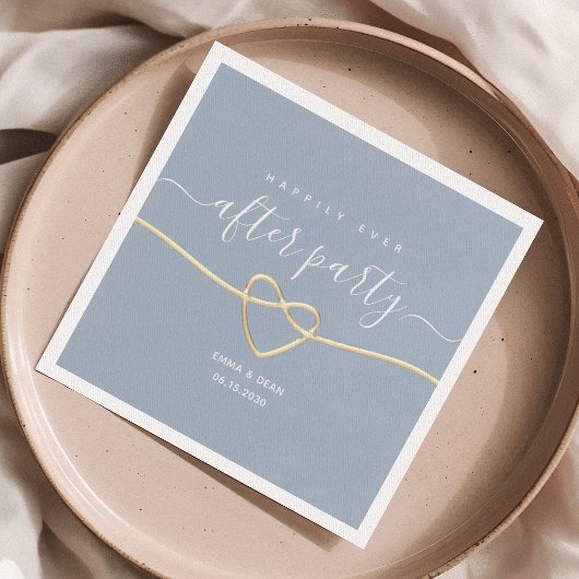 Dusty Blue Wedding After Party Napkins Serviette