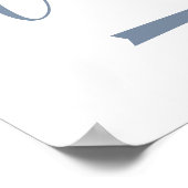 Dusty Blue Wedding Arrow Sign Poster (Ecke)