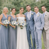 Dusty Blue Wedding Attire Card Einladung