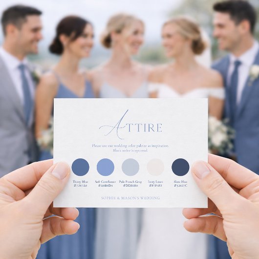 Dusty Blue Wedding Attire Card Einladung