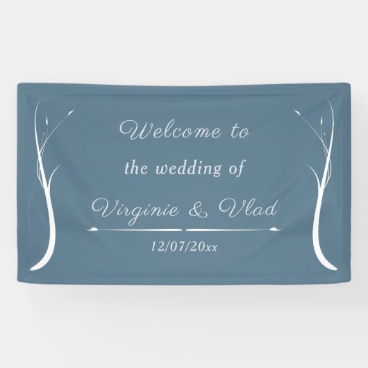 Dusty Blue Wedding Banner (Horizontal)