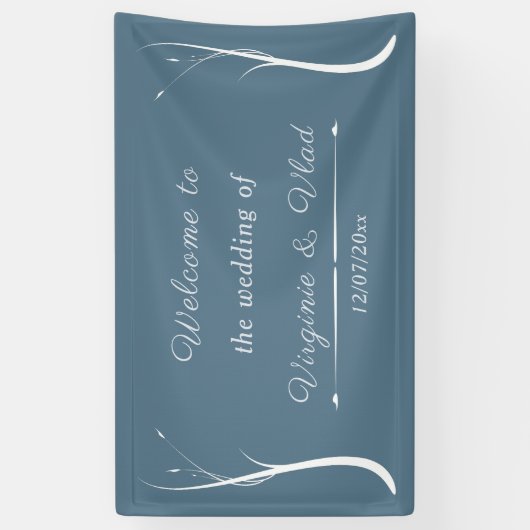 Dusty Blue Wedding Banner (Vertikal)