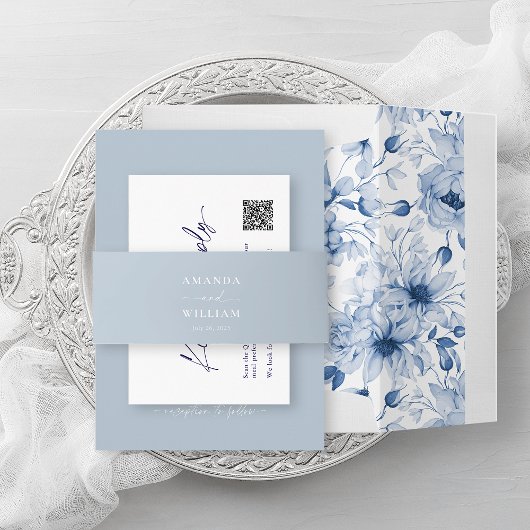 Dusty Blue Wedding Bly Band mit Coupels Namen