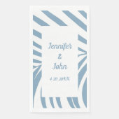 Dusty Blue Wedding Brautparty Tropical Palm Serviette (Vorderseite)