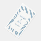 Dusty Blue Wedding Brautparty Tropical Palm Serviette (Ecke)