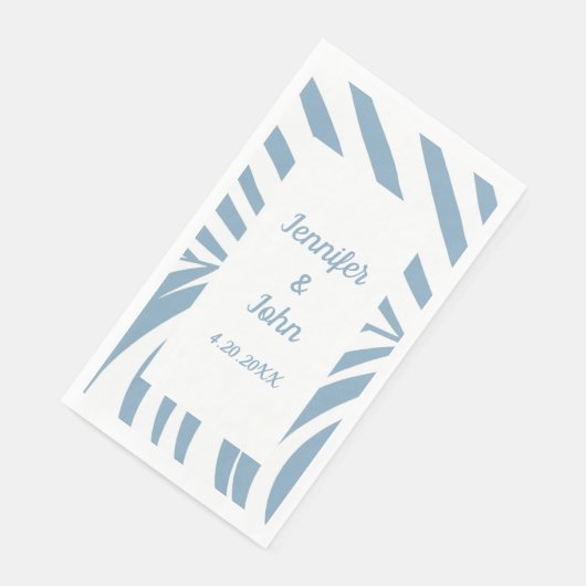 Dusty Blue Wedding Brautparty Tropical Palm Serviette (Ecke)