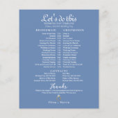 Dusty Blue Wedding Bridal Timeline (Rückseite)