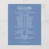 Dusty Blue Wedding Bridal Timeline (Vorderseite)