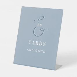 Dusty Blue Wedding Cards und Geschenke Sockelschild