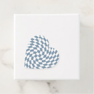 Dusty Blue Wedding Collection Karo überprüft Geschenkanhänger