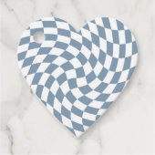 Dusty Blue Wedding Collection Karo überprüft Geschenkanhänger (Vorderseite)