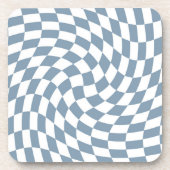 Dusty Blue Wedding Collection Karo überprüft Getränkeuntersetzer (Vorderseite)