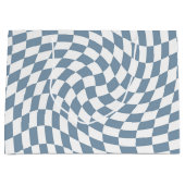 Dusty Blue Wedding Collection Karo überprüft Große Geschenktüte (Vorderseite)