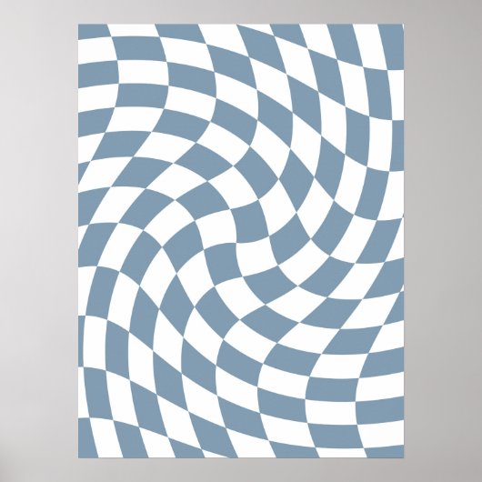 Dusty Blue Wedding Collection Karo überprüft Poster (Vorne)