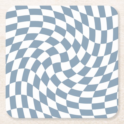 Dusty Blue Wedding Collection Karo überprüft Rechteckiger Pappuntersetzer (Vorderseite)