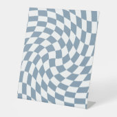 Dusty Blue Wedding Collection Karo überprüft Sockelschild (Vorderseite)