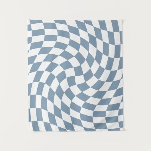 Dusty Blue Wedding Collection Karo überprüft Wandteppich (Vorderseite)