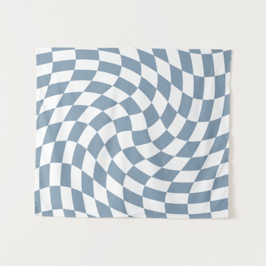 Dusty Blue Wedding Collection Karo überprüft Wandteppich (Vorderseite (Horizontal))