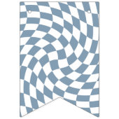 Dusty Blue Wedding Collection Karo überprüft Wimpelkette (Dritte Fahne)