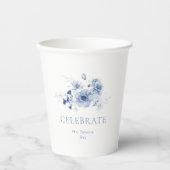 Dusty Blue Wedding Cup - Feiern Pappbecher (Vorderseite)