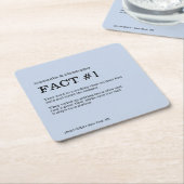 Dusty Blue Wedding Custom Fun Fakt Rechteckiger Pappuntersetzer (angewinkelt)