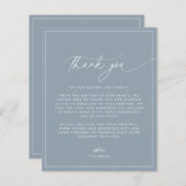 Dusty Blue Wedding Dankeschön Card (Vorne/Hinten)