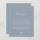 Dusty Blue Wedding Dankeschön Card (Vorne/Hinten)