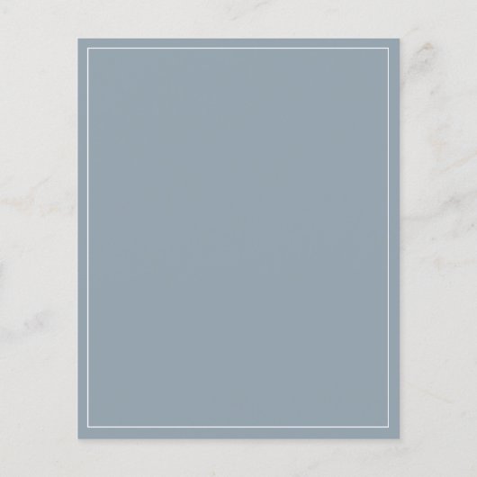 Dusty Blue Wedding Dankeschön Card (Rückseite)