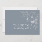 Dusty Blue Wedding Dankeschön Card Dankeskarte (Vorderseite)