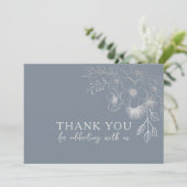 Dusty Blue Wedding Dankeschön Card Dankeskarte (Stehend Vorderseite)
