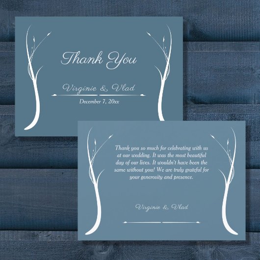 Dusty Blue Wedding Dankeschön Card Einladung
