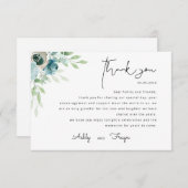 Dusty Blue Wedding Dankeschön Card Einladung (Vorne/Hinten)