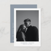 Dusty Blue Wedding Dankeschön Karte mit Foto (Vorne/Hinten)