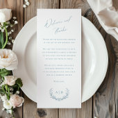 Dusty Blue Wedding Day Willkommen und Dankeschön C Menükarte