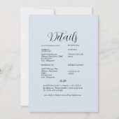 Dusty Blue Wedding Detail Einladung (Vorderseite)