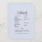 Dusty Blue Wedding Detail Einladung (Vorne/Hinten)