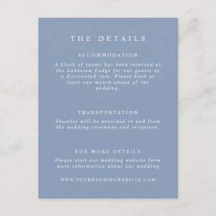 Dusty Blue Wedding Details Begleitkarte