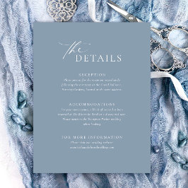 Dusty Blue Wedding Details Card RSVP Karte