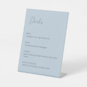 Dusty Blue Wedding Drinks Menü Pedestal Schild (Vorderseite)