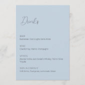 Dusty Blue Wedding Drinks Menü-Zeichen (Vorderseite)