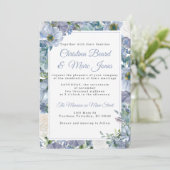 Dusty Blue Wedding Einladung (Stehend Vorderseite)