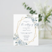 Dusty Blue Wedding Einladung (Stehend Vorderseite)