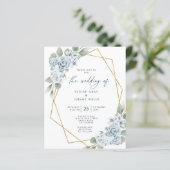 Dusty Blue Wedding Einladung (Stehend Vorderseite)